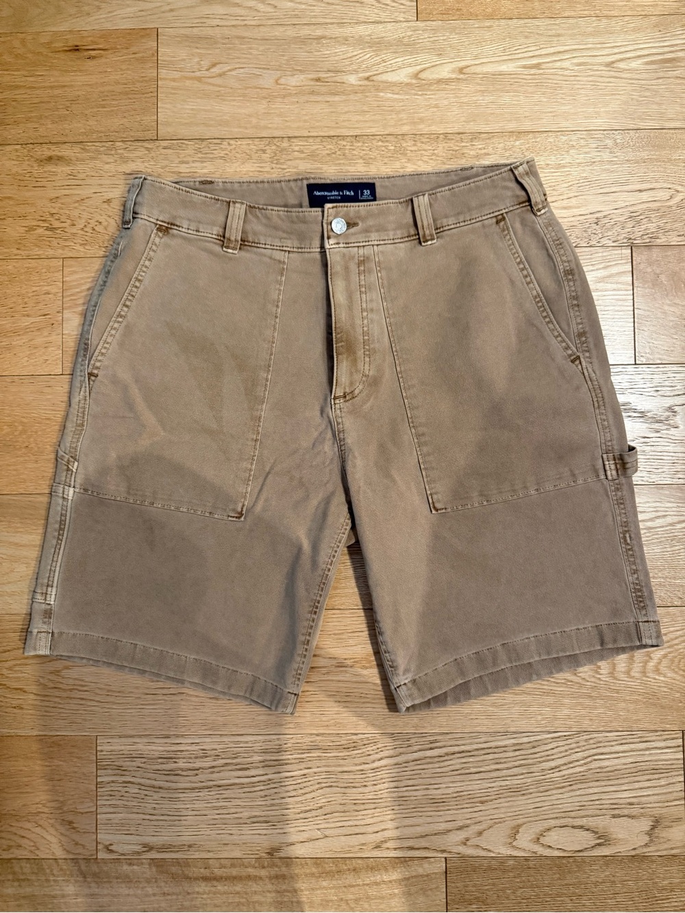 Abercrombie & Fitch Utility Stretch Shorts – Tan – Waist 33 – Like New